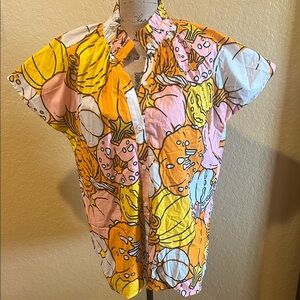 Layerz orange, pumpkin print, short sleeve top, XL, NWT | offer in description